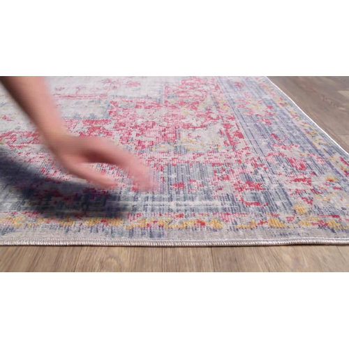 Bungalow Rose Solal Oriental Area Rug in Pink/Blue & Reviews Wayfair